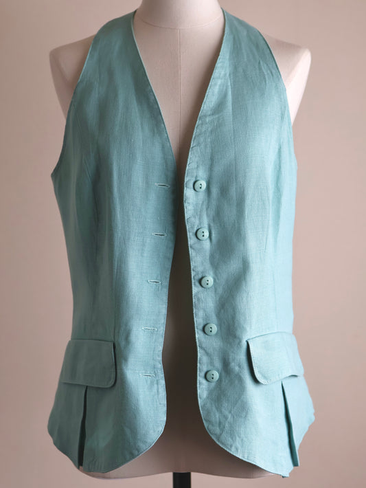 Linen Blend Tailored Gilet