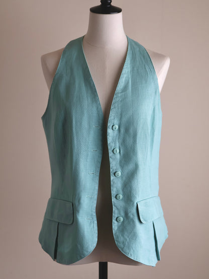 Linen Blend Tailored Gilet