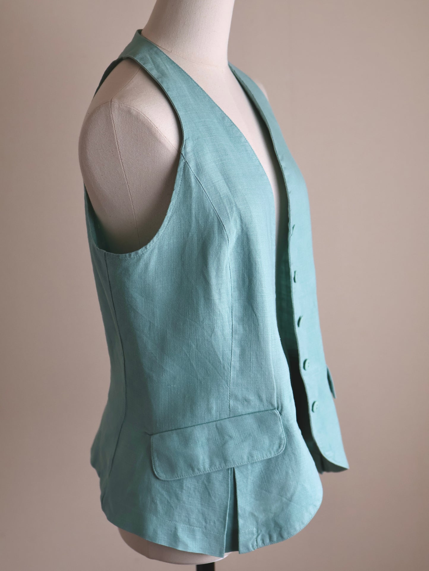 Linen Blend Tailored Gilet