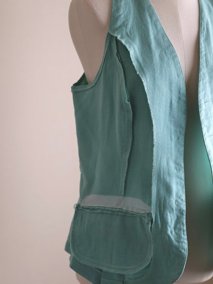 Linen Blend Tailored Gilet