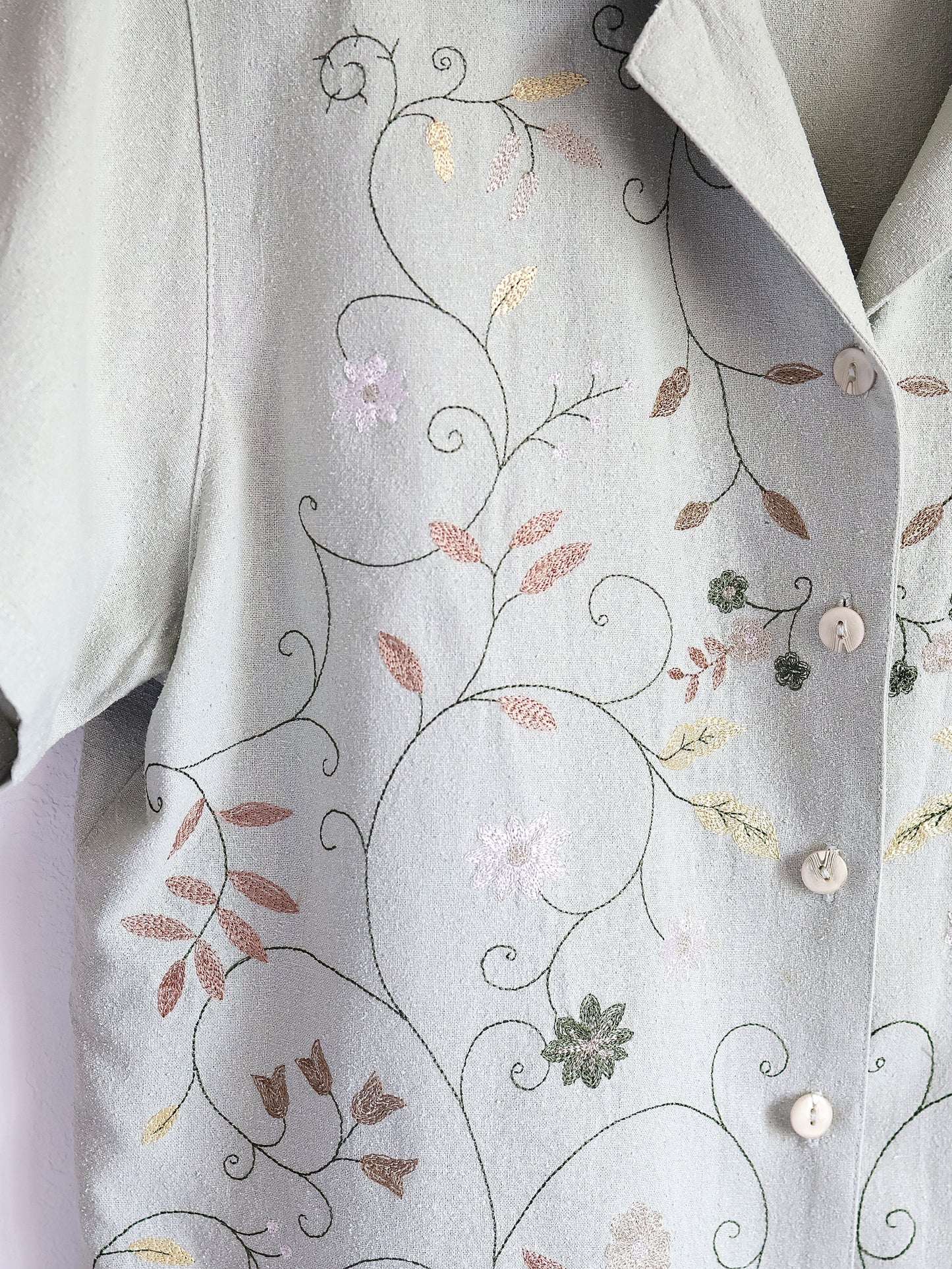 Slub Silk Open Collar Shirt