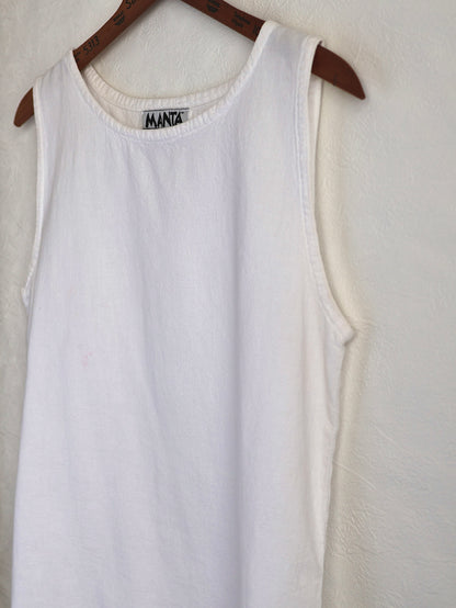 Side Slit Cotton Sleeveless Top