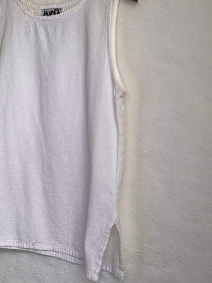 Side Slit Cotton Sleeveless Top