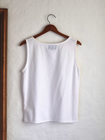Side Slit Cotton Sleeveless Top