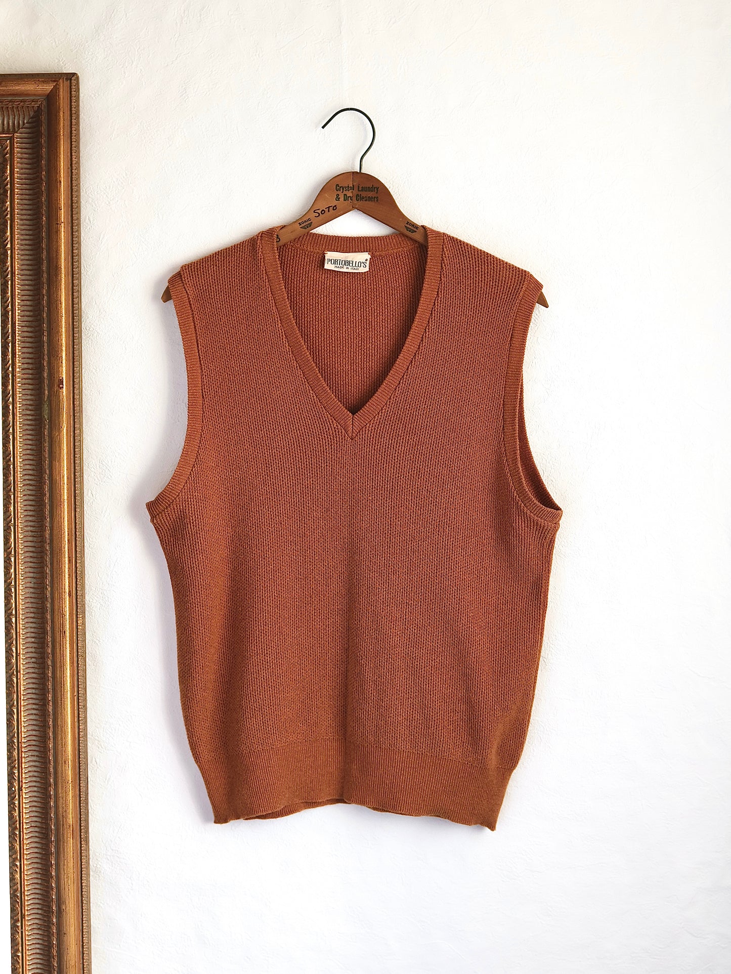 Cotton&Acryl Blend V-neck Vest / Made in Italy