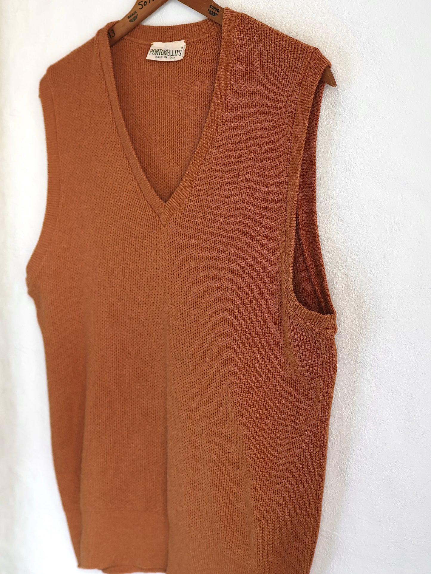 Cotton&Acryl Blend V-neck Vest / Made in Italy