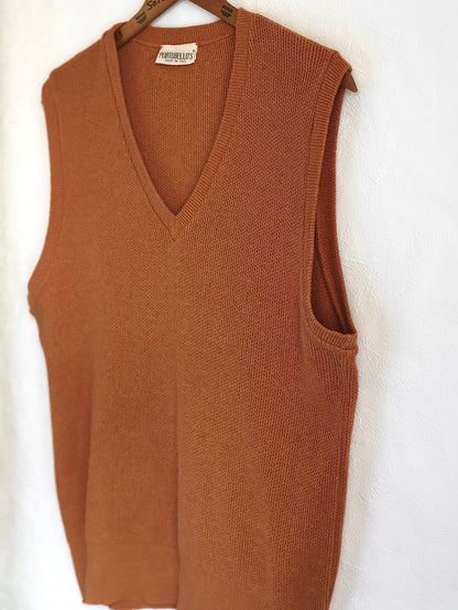 Cotton&Acryl Blend V-neck Vest / Made in Italy