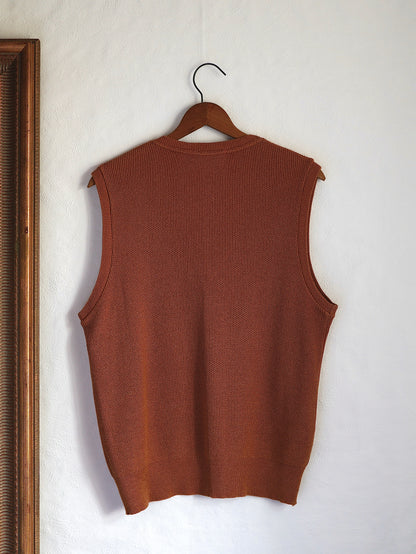 Cotton&Acryl Blend V-neck Vest / Made in Italy