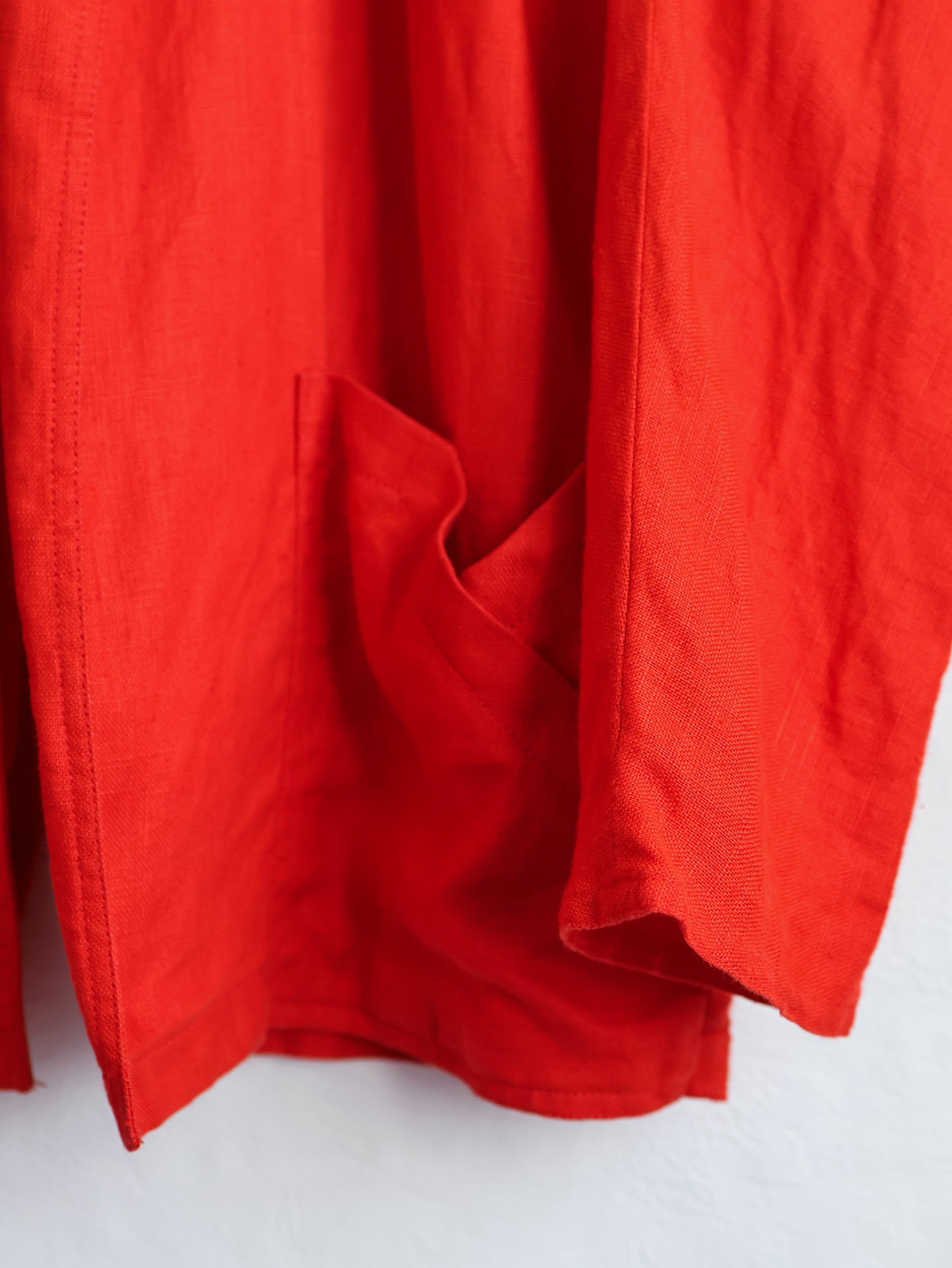 Linen Asymmetry Back Slit Jacket