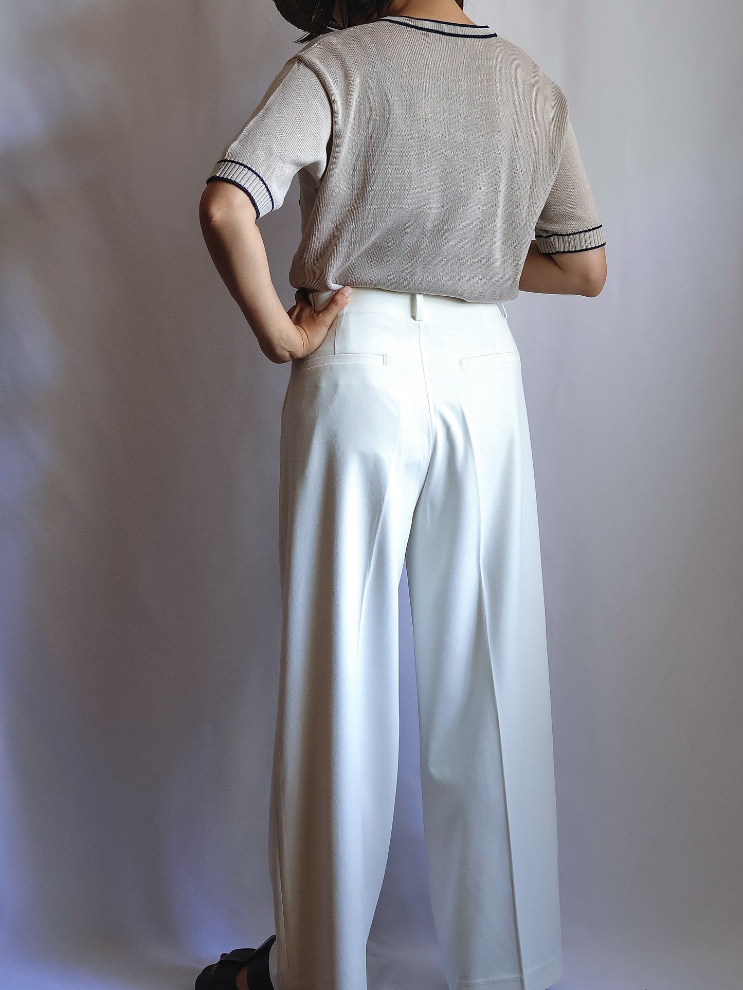 Cotton Henley Neck Short Sleeve Knit