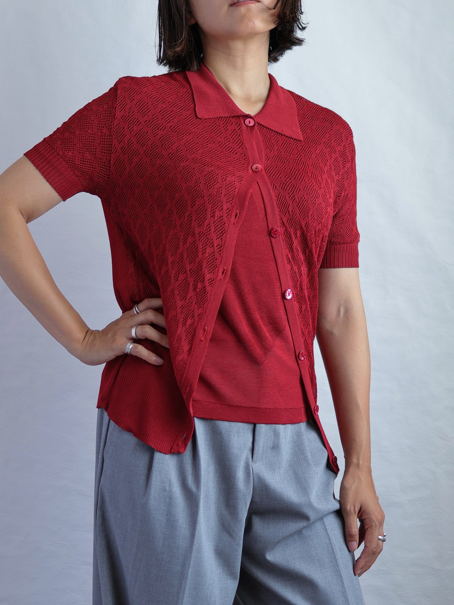 GIVENCHY Rayon Openwork Knit Ensemble