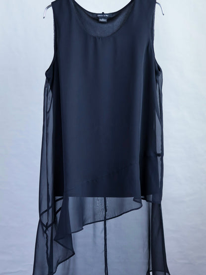 Asymmetric Chiffon Layered Top