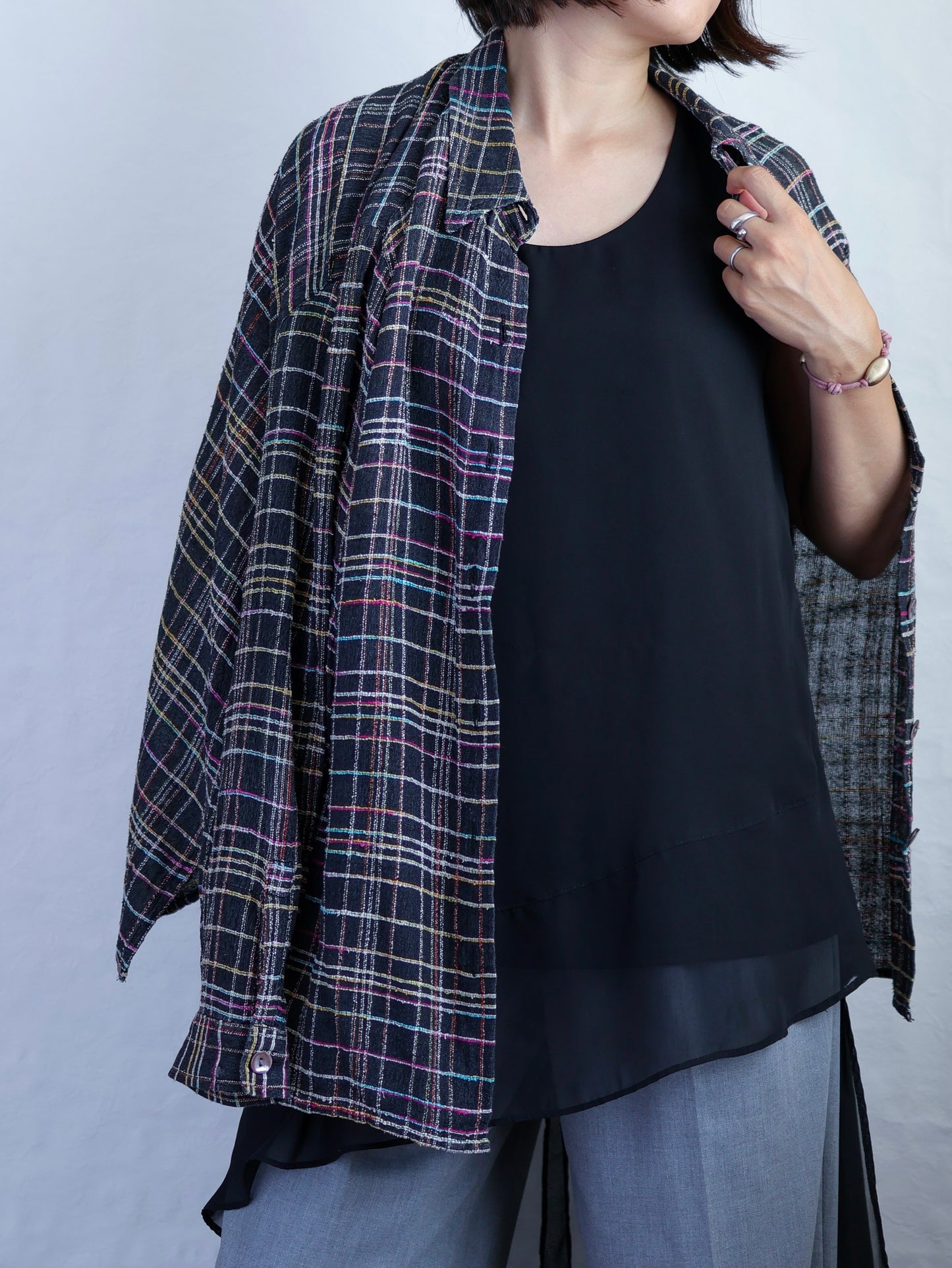 Neon Check Sheer Shirt