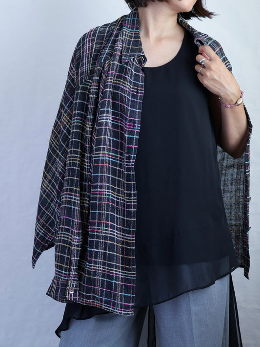 Neon Check Sheer Shirt