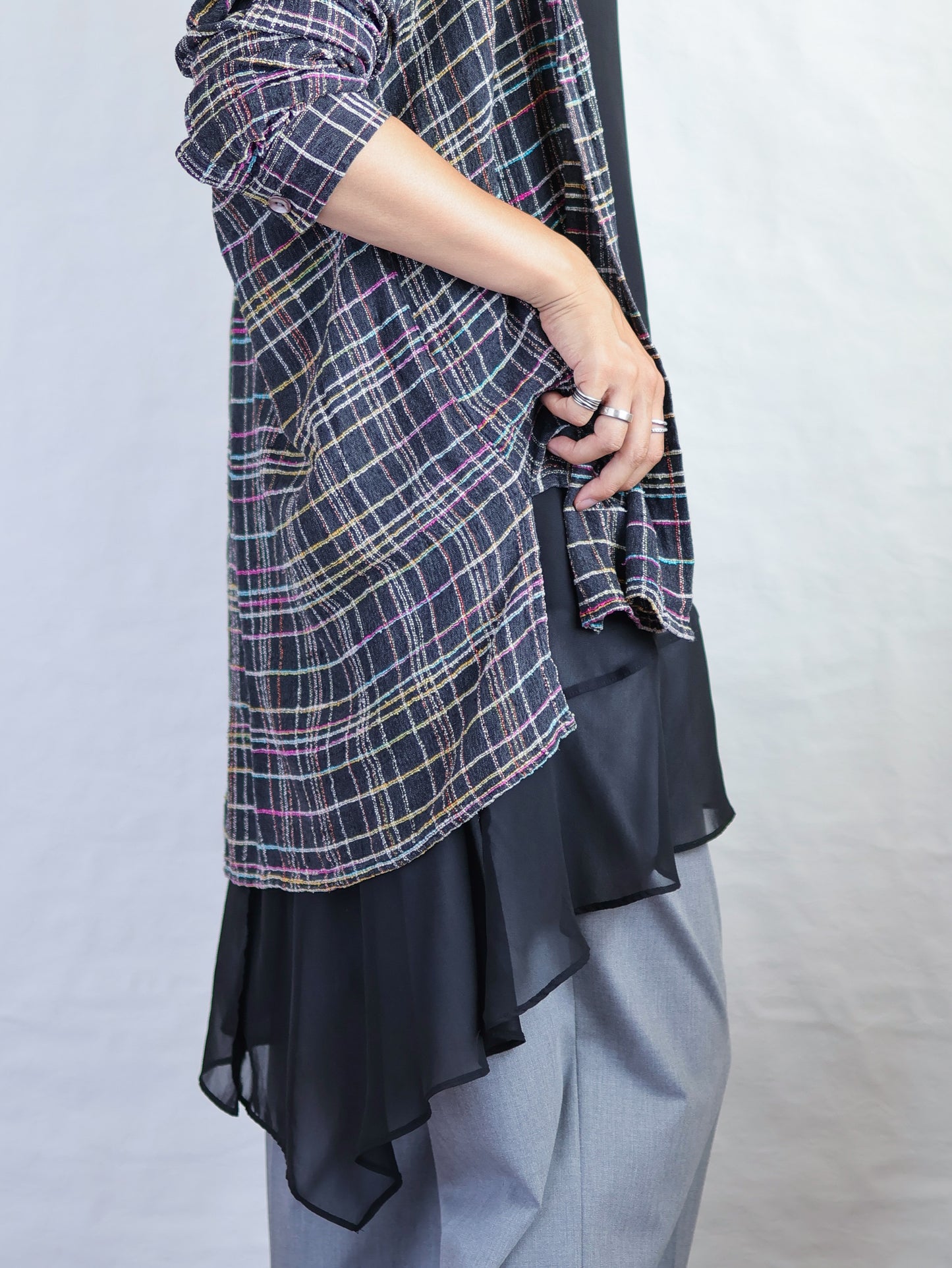 Asymmetric Chiffon Layered Top