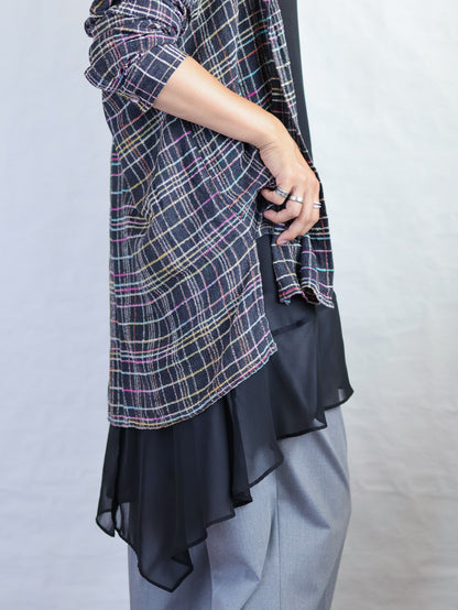 Asymmetric Chiffon Layered Top