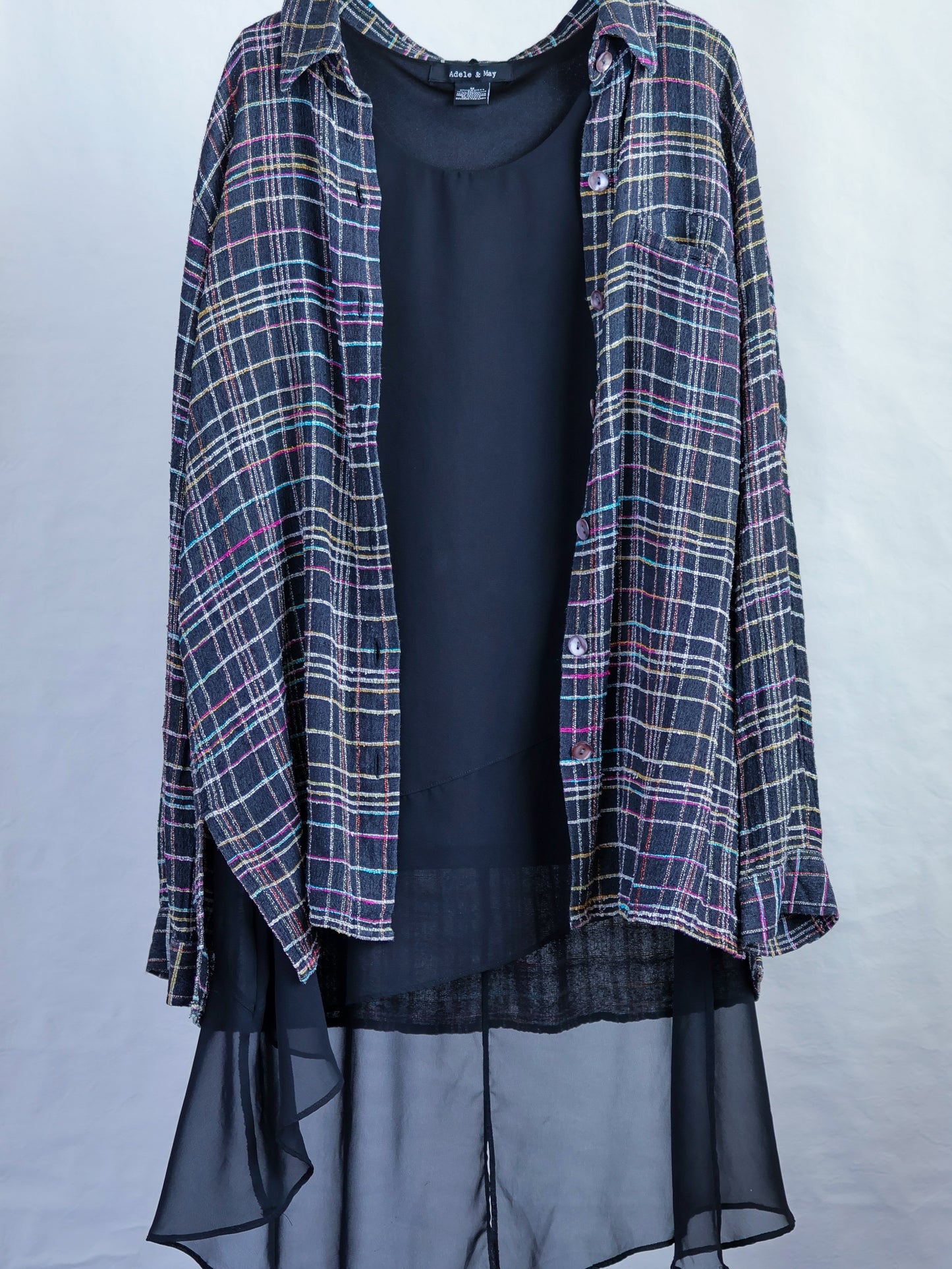 Neon Check Sheer Shirt