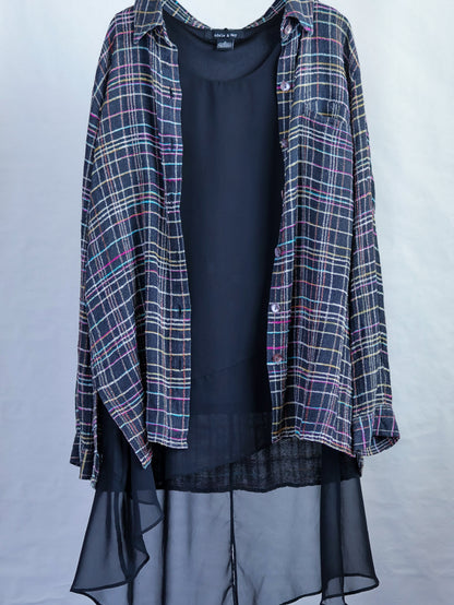 Neon Check Sheer Shirt