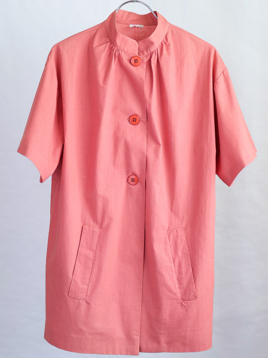 1970s "nik-nik" Cotton Stand Collar Shirt Jacket/ Made in Italy