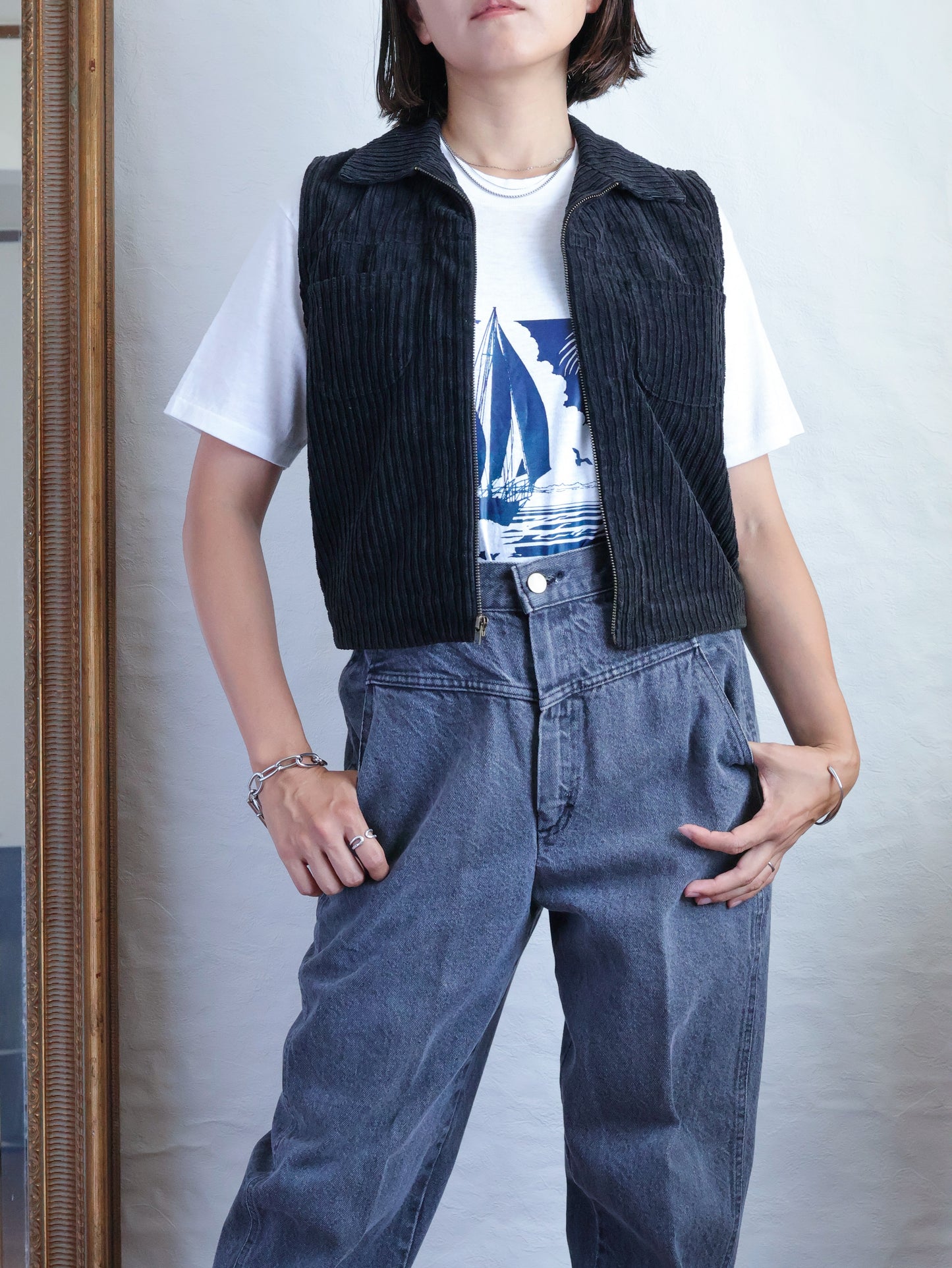 1990s USA Made Corduroy Zip-Up Vest