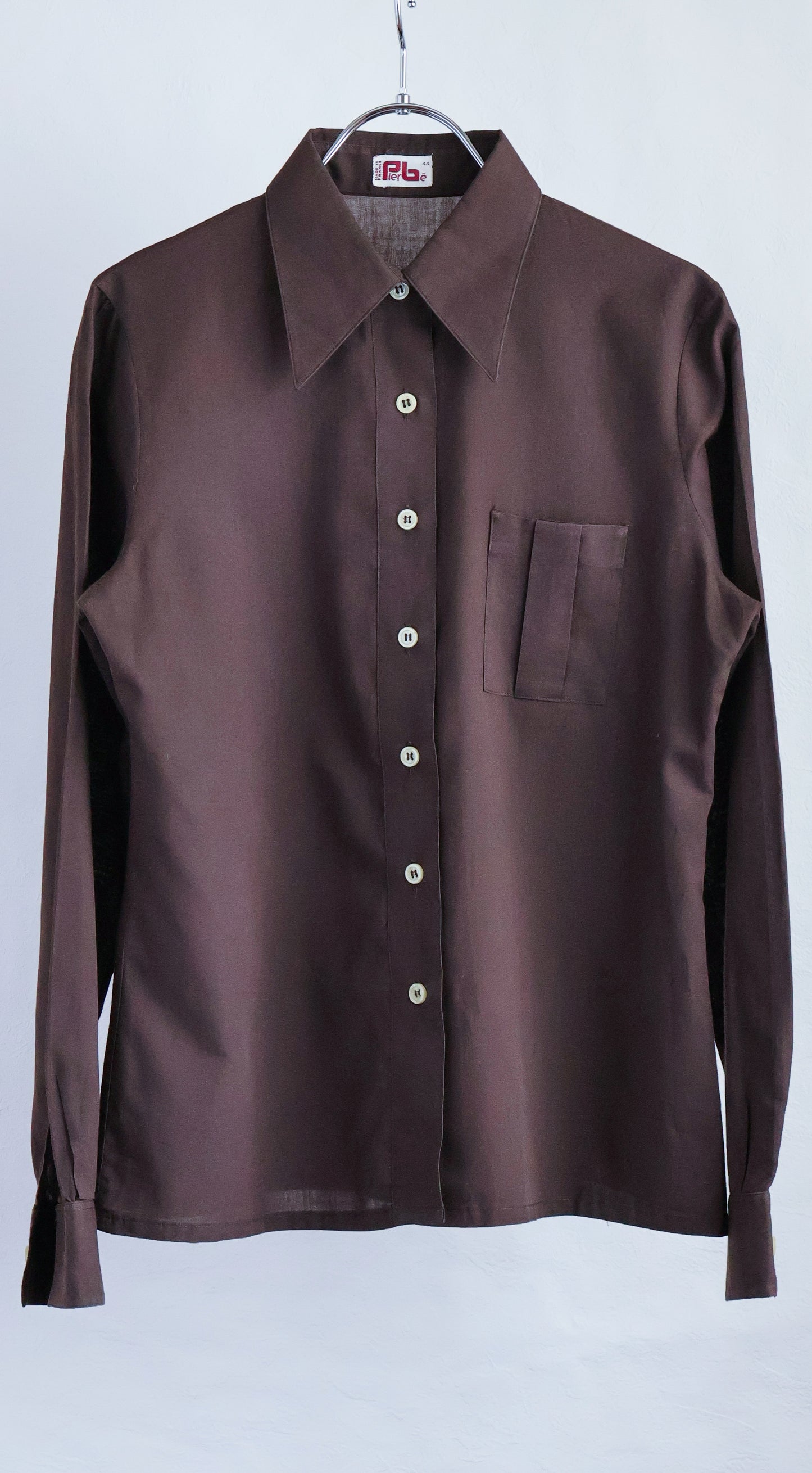 1970s French Vintage  Pleated Pocket Shirt