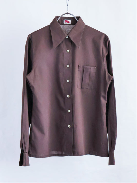 【sizeM】1970’s Pleated Pocket Shirt(Made in  France)