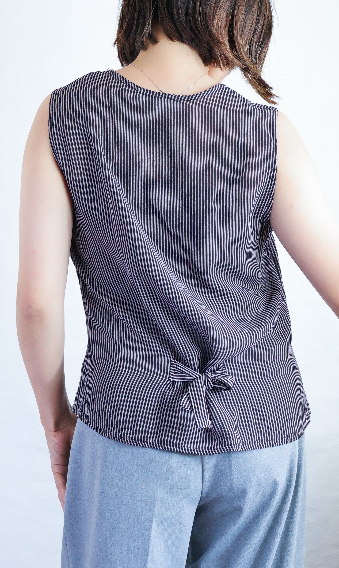 1990s Stripe Back-Ribbon Top