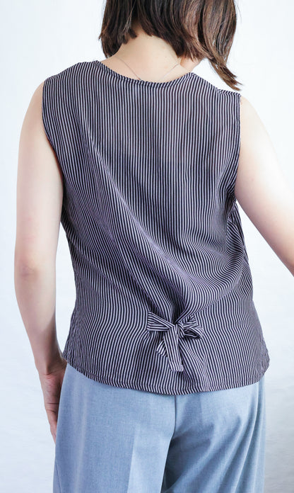 1990s Stripe Back-Ribbon Top
