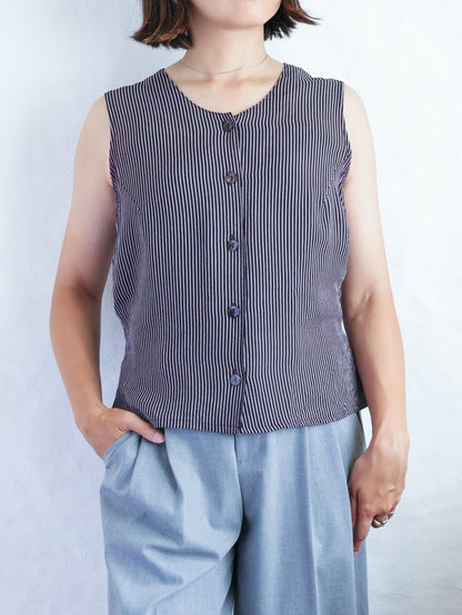 1990s Stripe Back-Ribbon Top