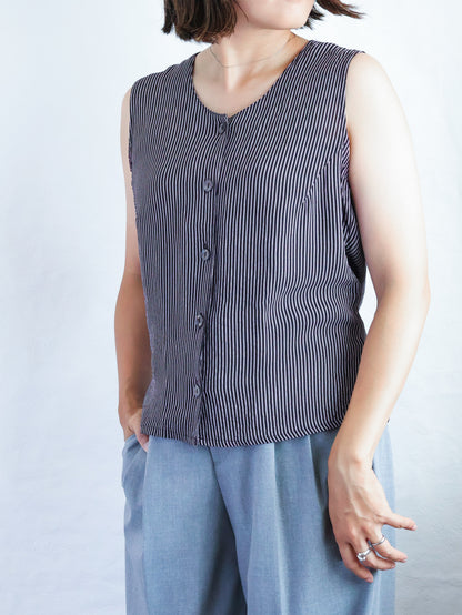 1990s Stripe Back-Ribbon Top