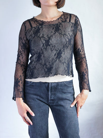 Lace Layered Sheer Top