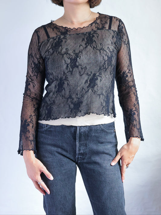 【sizeS-M】1990’s Layered Lace Top