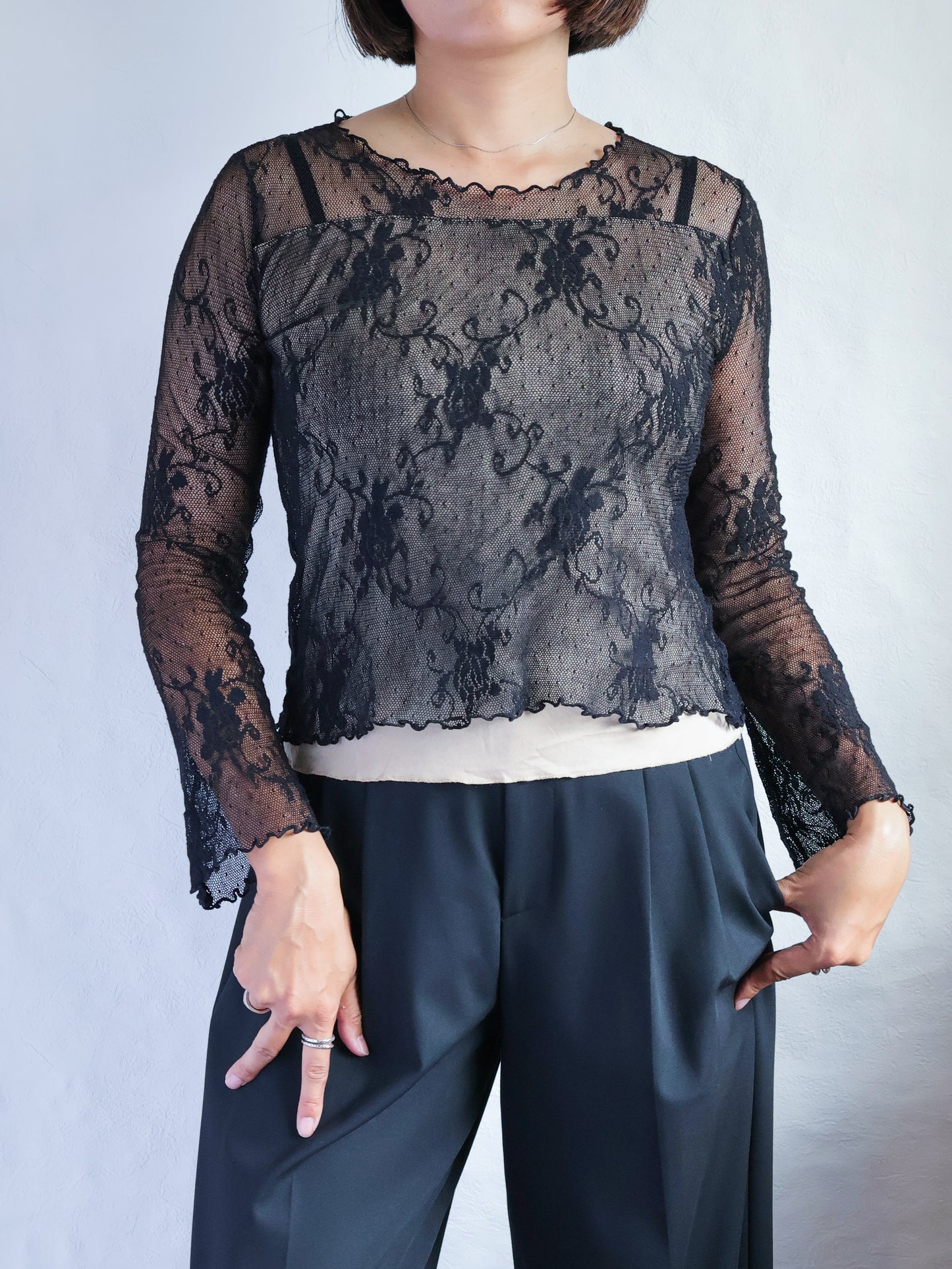 Lace Layered Sheer Top