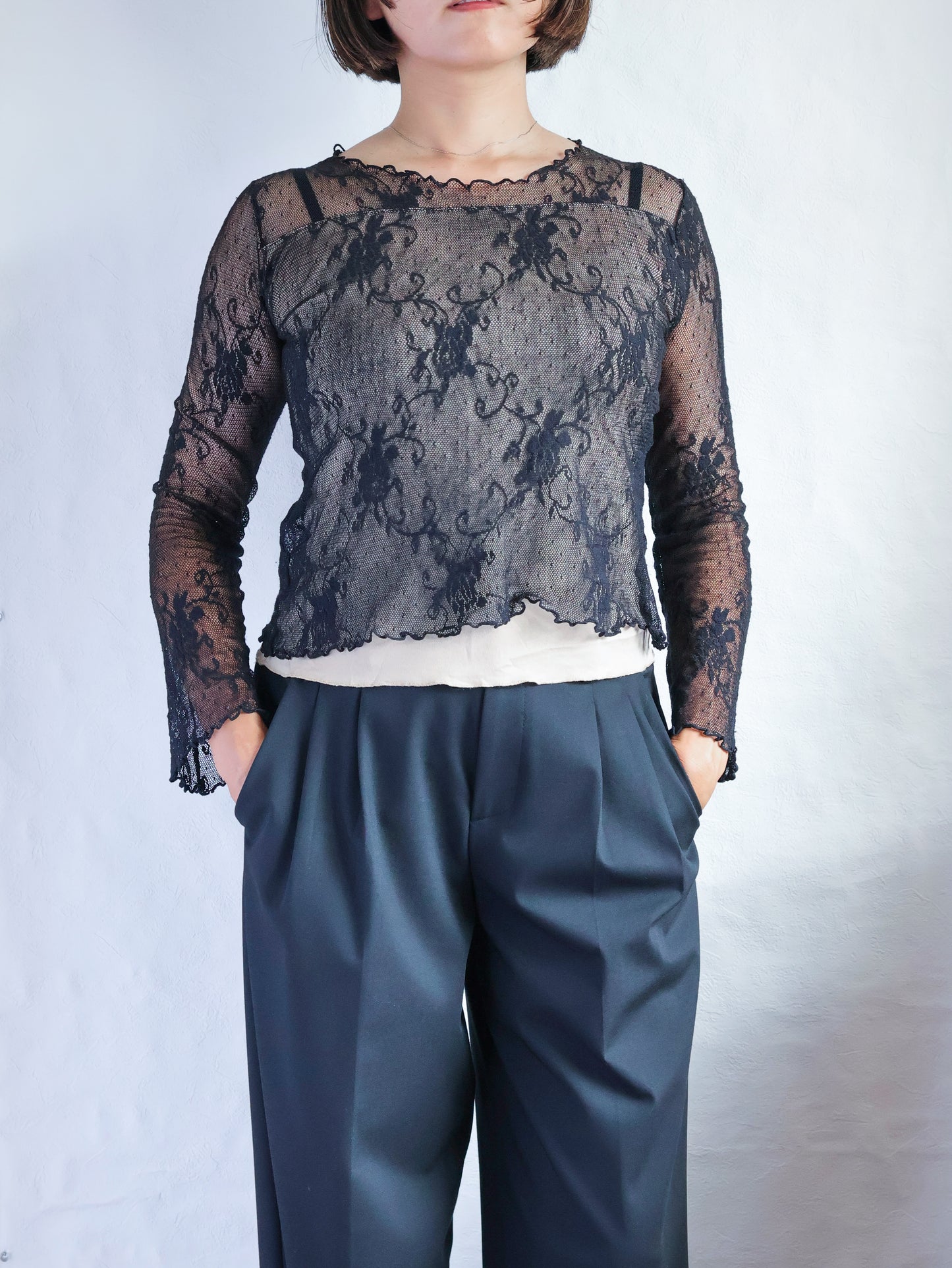 Lace Layered Sheer Top