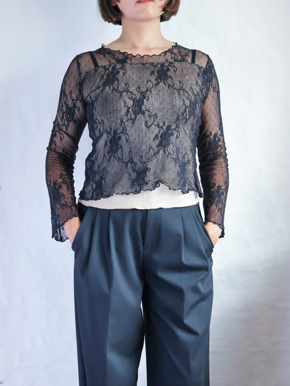 Lace Layered Sheer Top