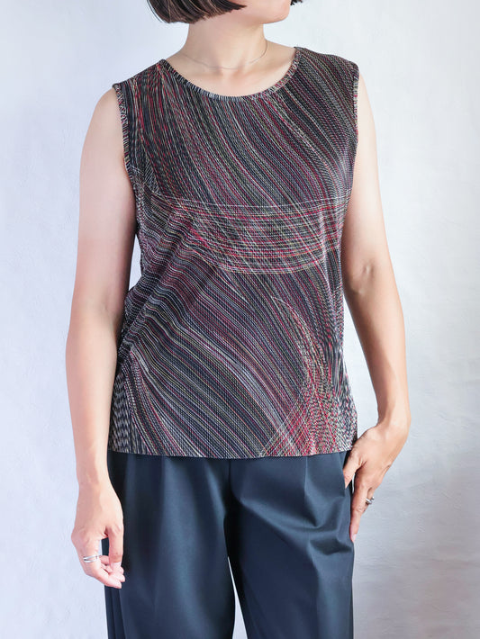 【sizeM】1990’s Multicolor Pleated Tank Top