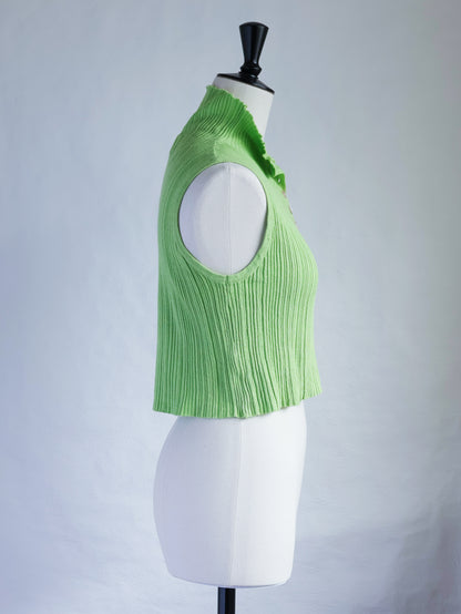Lime Green Cropped Polo Top