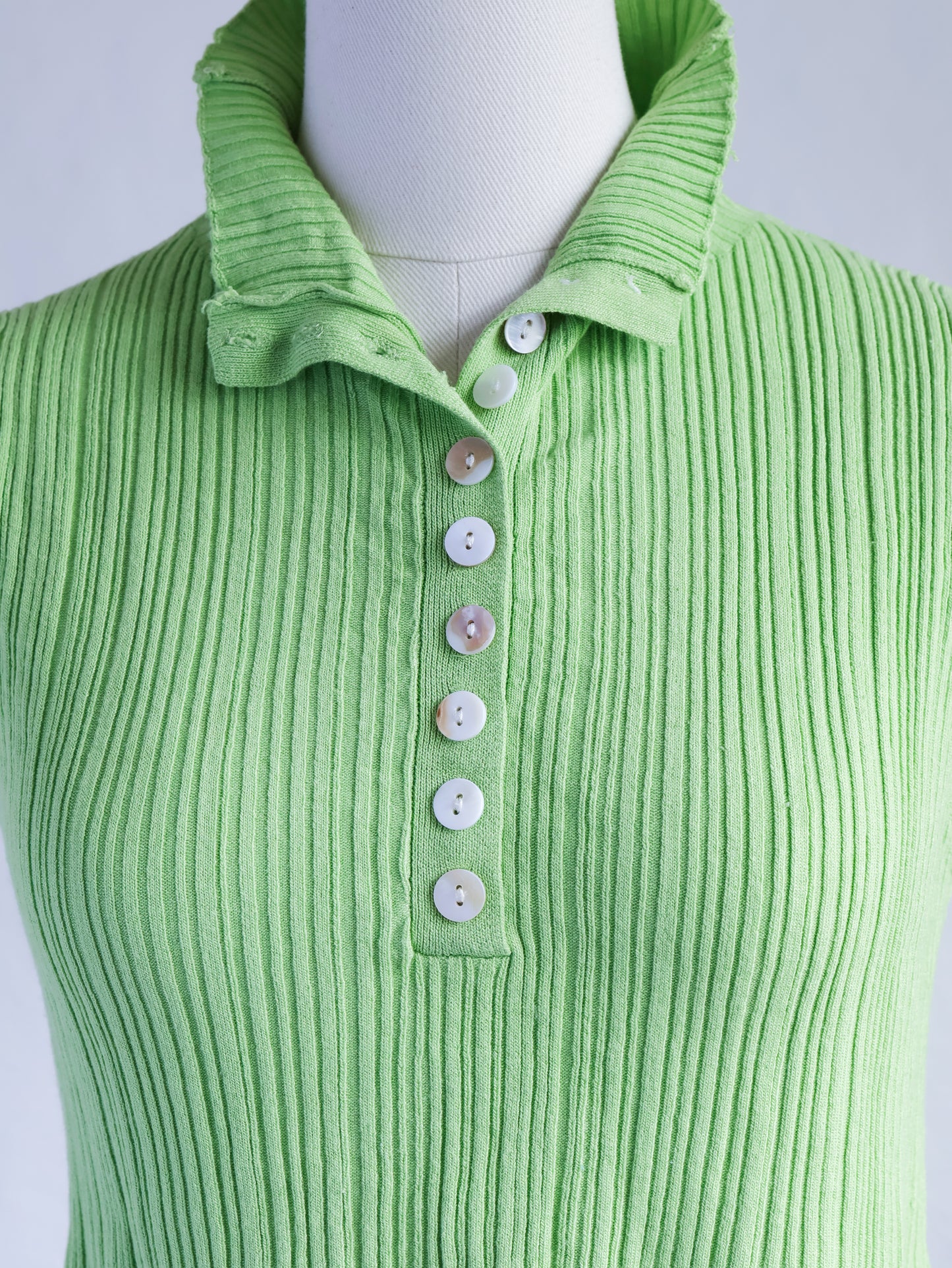 Lime Green Cropped Polo Top