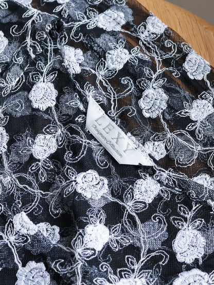 Floral Embroidery Mesh Sleeveless Top