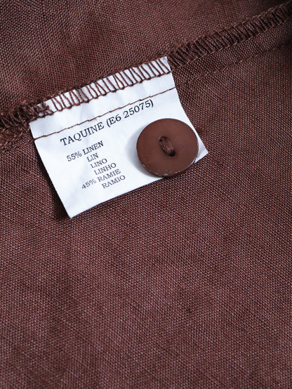 Linen Ramie Open Collar Shirt Jacket
