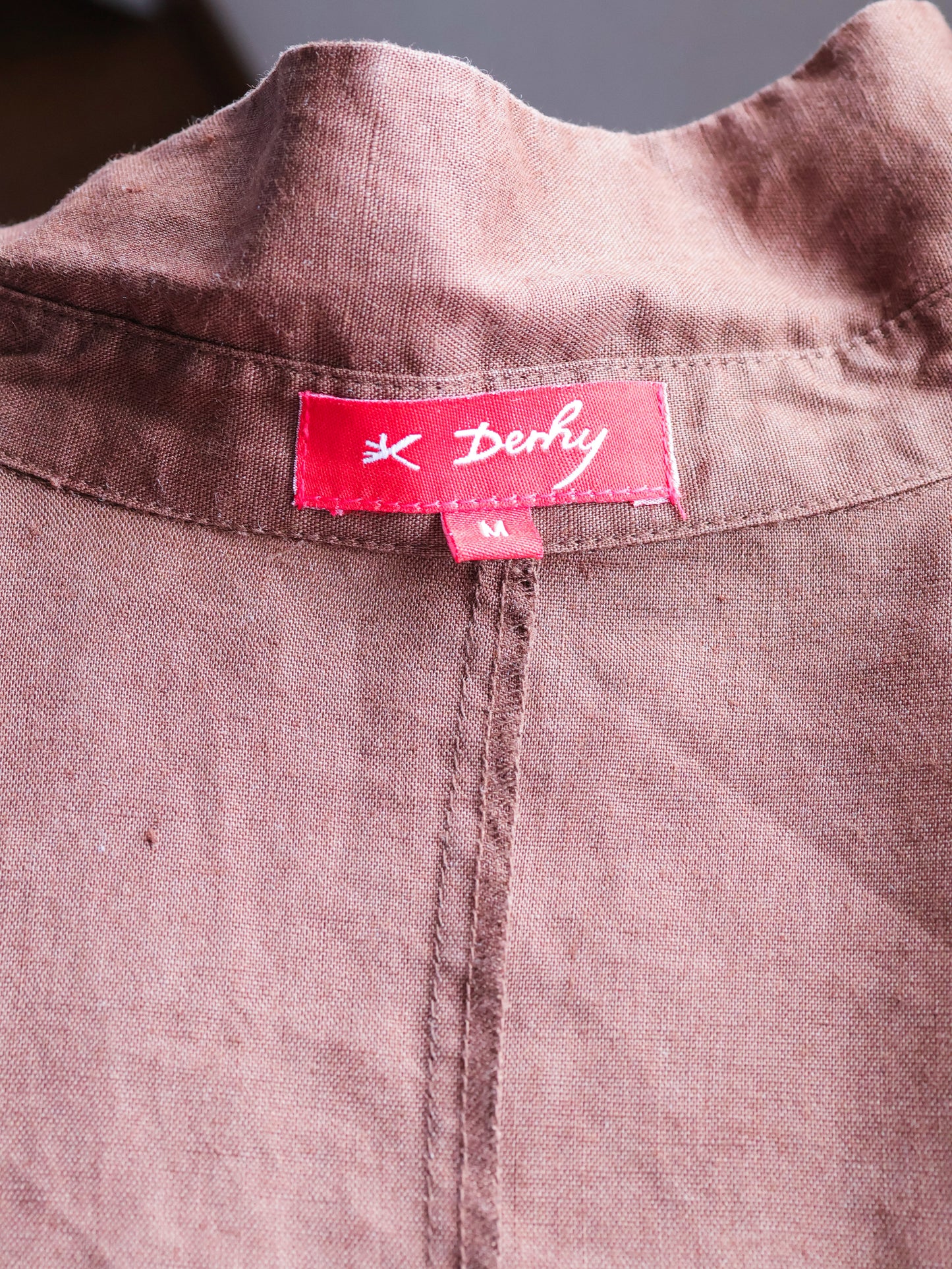 Linen Ramie Open Collar Shirt Jacket