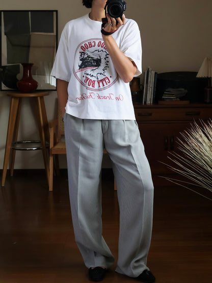 【sizeM-L】1990's Train Graphic Tee (Remake / MADE IN USA)