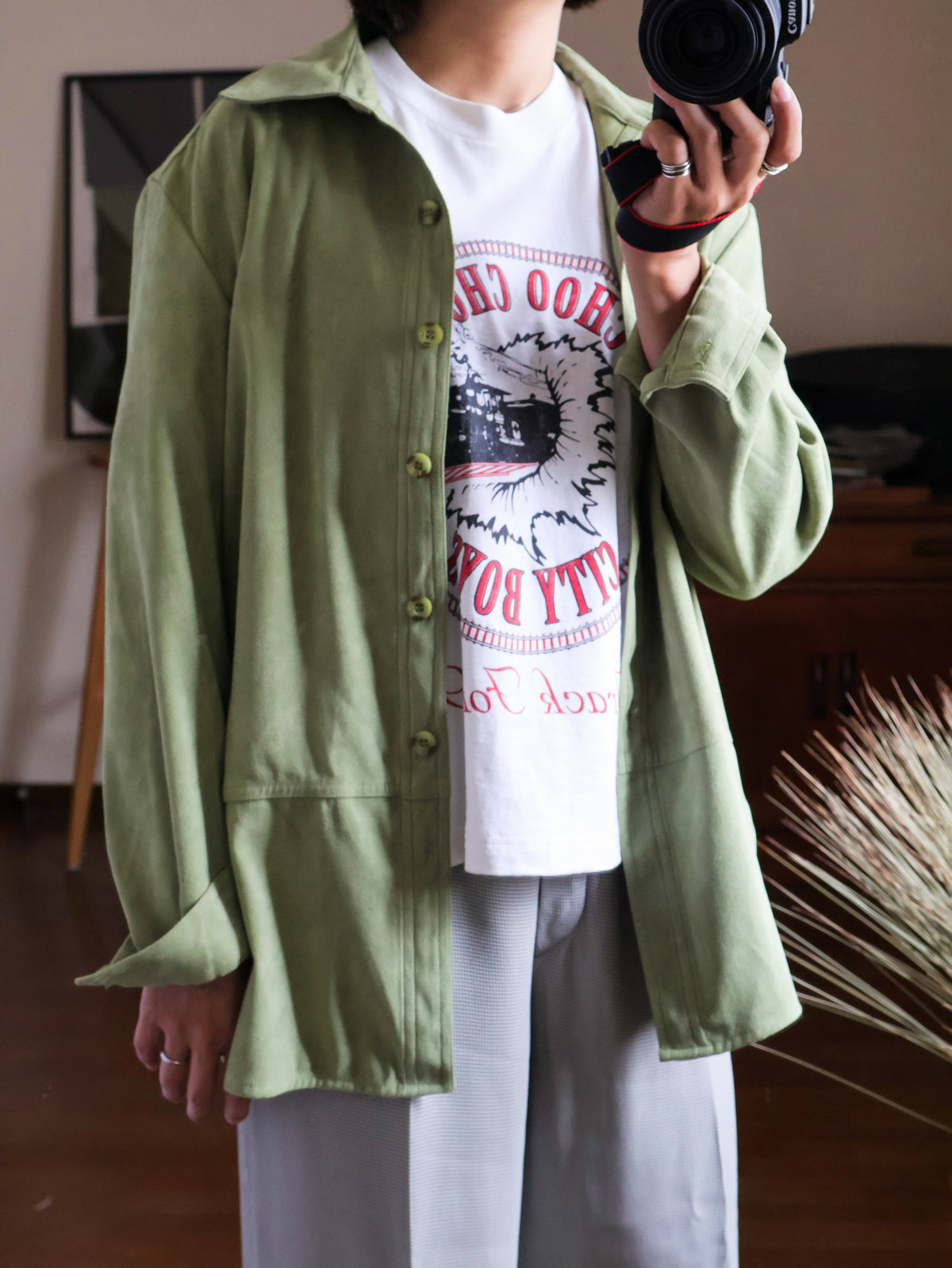 【sizeM-L】1990's Train Graphic Tee (Remake / MADE IN USA)