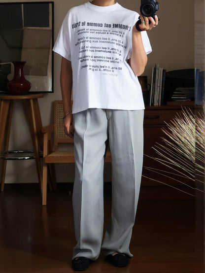 【sizeM-L】1990’sFrench joke message T-shirt(Remake)