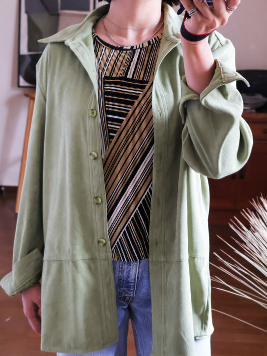 【sizeM-L】1990’s Faux Suede Shirt Jacket