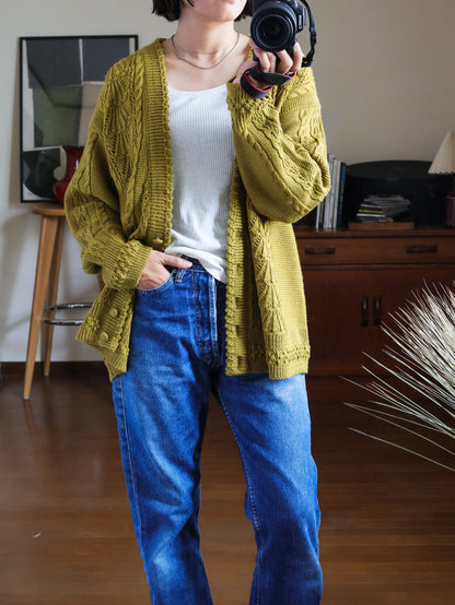 【sizeL】1980’s Cable-Knit Cardigan(Made in Australia)