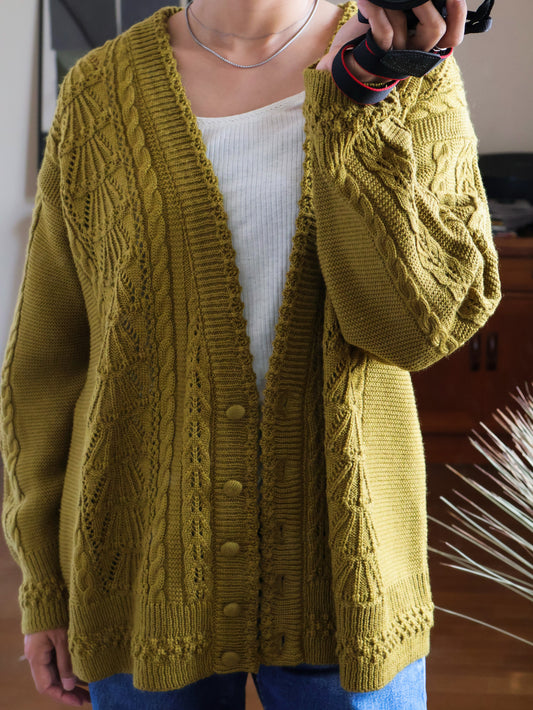 【sizeL】1980’s Cable-Knit Cardigan(Made in Australia)