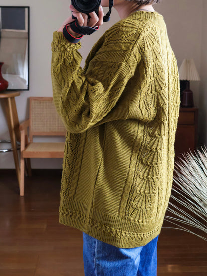 【sizeL】1980’s Cable-Knit Cardigan(Made in Australia)