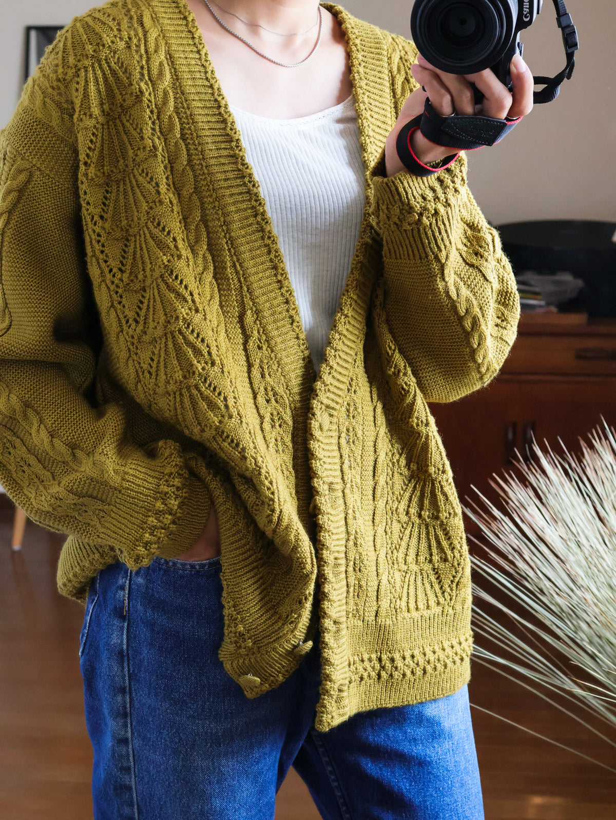 【sizeL】1980’s Cable-Knit Cardigan(Made in Australia)