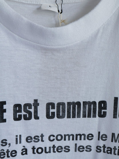 【sizeM-L】1990’sFrench joke message T-shirt(Remake)